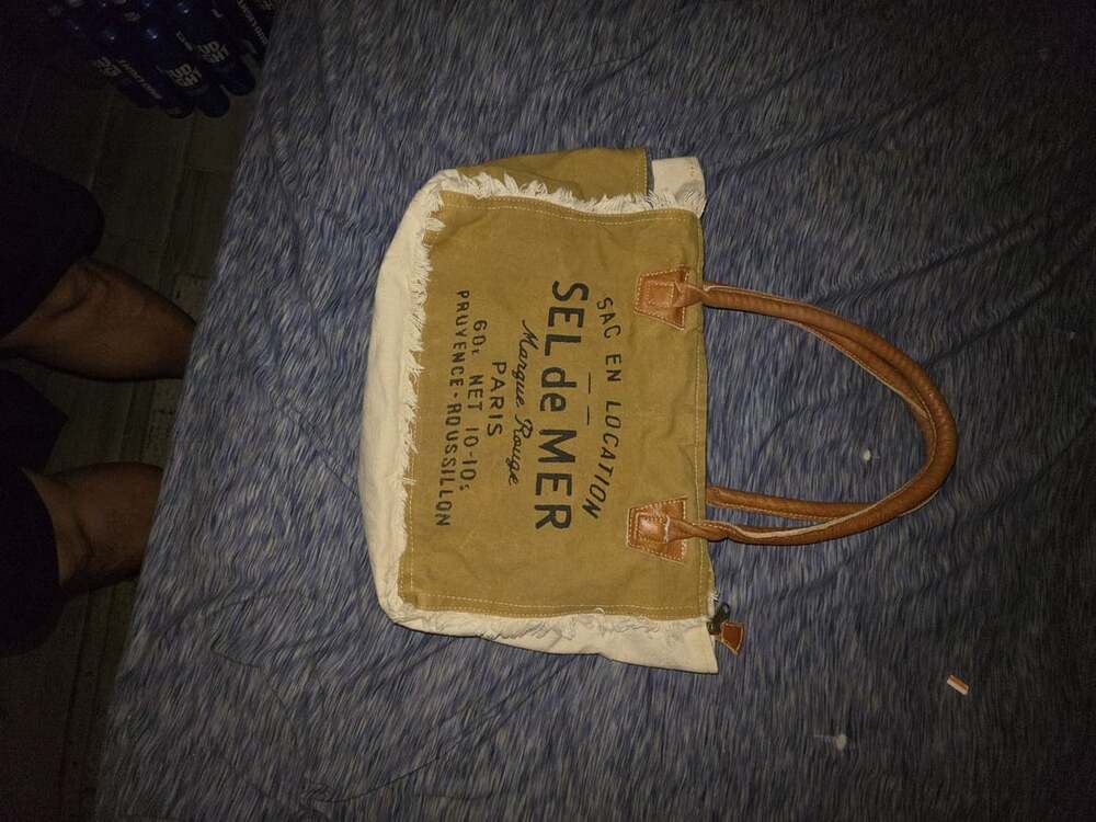 Myra Bag Sel De Mer Canvas Tote Handbag Mustard Yellow